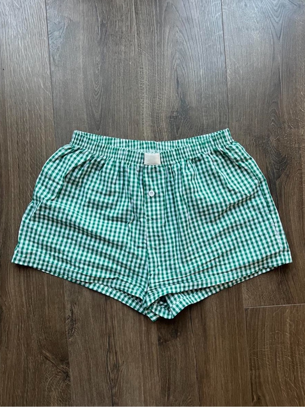 Green Gingham Women's Shorts